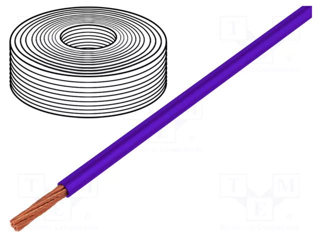 Wire; LifY; 1x0.5mm2; stranded; Cu; PVC; violet; 300V,500V; -15÷80°C HELUKABEL LIFY-0.50MM2-VI