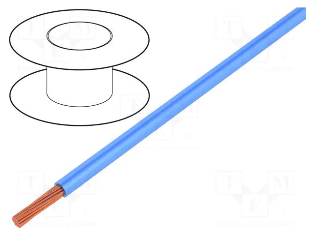 Wire; H05V-K; stranded; Cu; 1mm2; PVC; blue; 300V,500V; 250m; Class: 5 LAPP H05V-K1X1.00BL.250