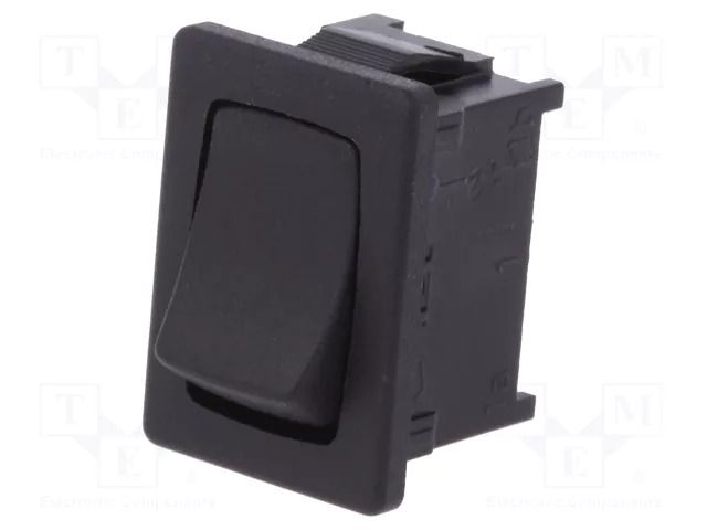 ROCKER; SPST; Pos: 2; ON-OFF; 12A/250VAC; black; IP40; none; 1801 Marquardt 1801.6122