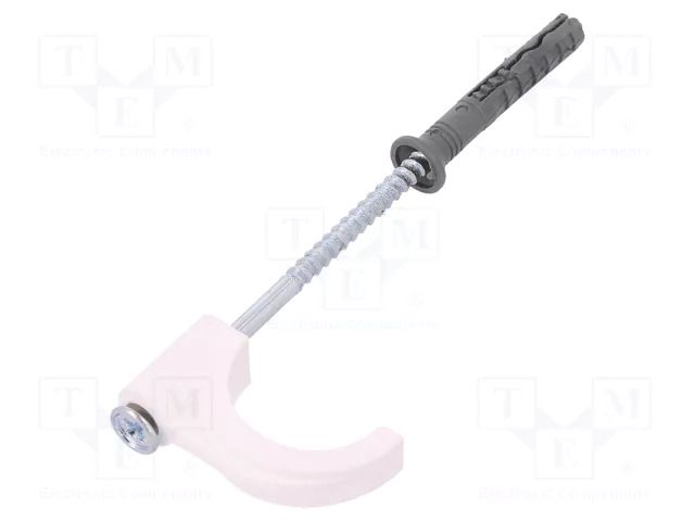 Holder; ØBundle : 14÷25mm; white; Ømount.hole: 6mm; Sockets: 1 PAWBOL PW-H.7334