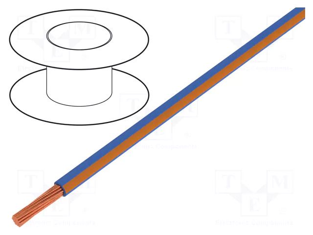 Wire; H05V-K,LgY; stranded; Cu; 2.5mm2; PVC; blue-orange; 300V,500V BQ CABLE LGY2.5-BL/OR