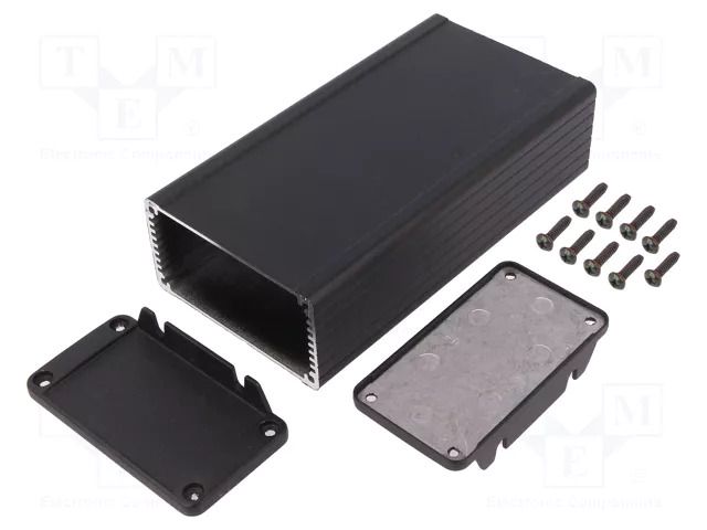 Enclosure: shielding; X: 84mm; Y: 160mm; Z: 44mm; aluminium; black HAMMOND HM-1457K1602EBK