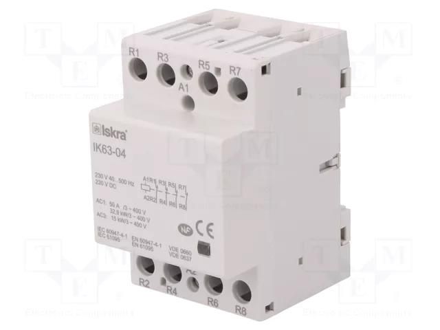 Contactor: 4-pole installation; 63A; 230VAC,220VDC; NC x4; IK ISKRA IK63-04/230V