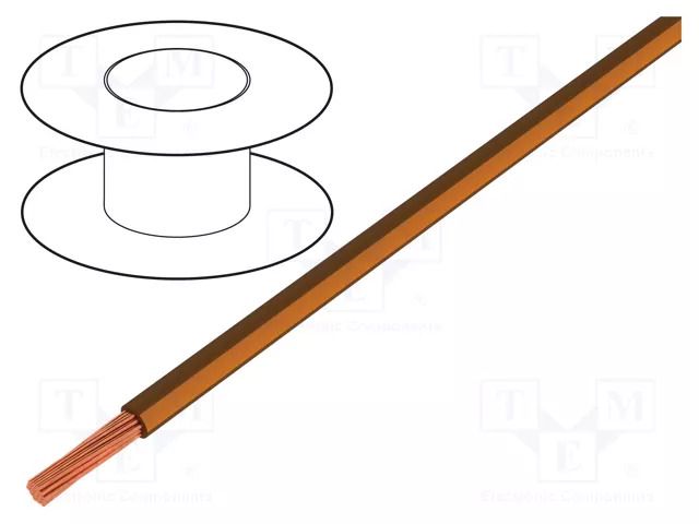 Wire; H05V-K,LgY; stranded; Cu; 0.5mm2; PVC; brown-orange; 100m BQ CABLE LGY0.50-BR/OR