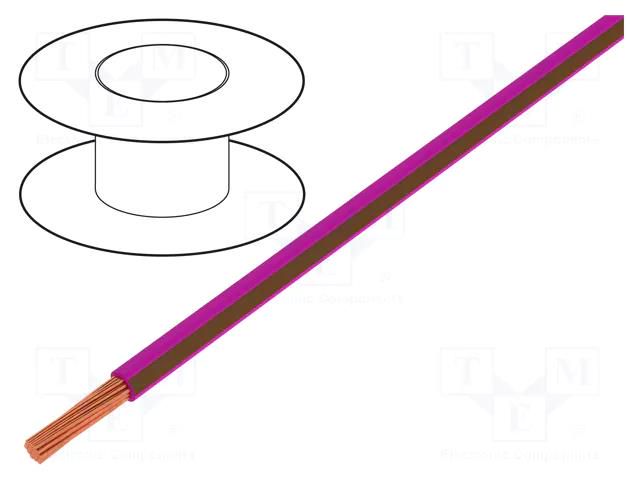 Wire; H05V-K,LgY; stranded; Cu; 0.75mm2; PVC; pink-brown; 300V,500V BQ CABLE LGY0.75-PK/BR
