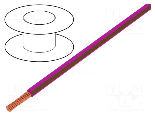 Wire; H05V-K,LgY; stranded; Cu; 0.35mm2; PVC; pink-brown; 300V,500V BQ CABLE LGY0.35-PK/BR