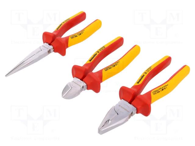 Kit: pliers; insulated; 1kVAC; Blade: about 60 HRC; 3pcs. WEIDMÜLLER WDM-9203710000