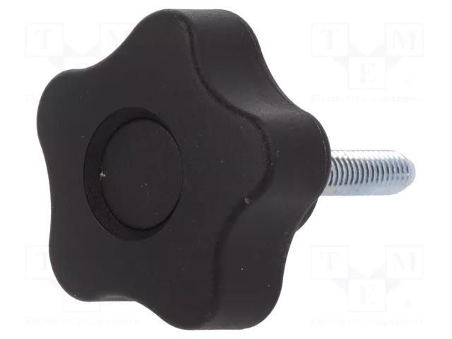 Knob; Ø: 40mm; Ext.thread: M6; 25mm; H: 27mm; technopolymer PP ELESA+GANTER VCT.40P-M6X25-C9