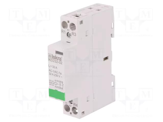 Contactor: 2-pole installation; 32A; 230VAC,220VDC; NC x2; IKD ISKRA IKD232-02/230V