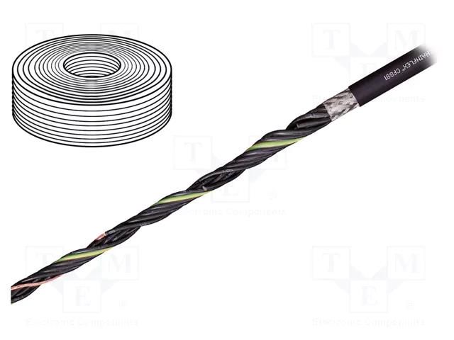 Wire: control cable; chainflex® CF881; 4G0.5mm2; black; stranded IGUS CF881.05.04