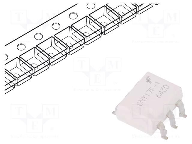 Optocoupler; SMD; Ch: 1; OUT: transistor; 4.17kV; Gull wing 6; CNY17 ONSEMI CNY17F1SR2M
