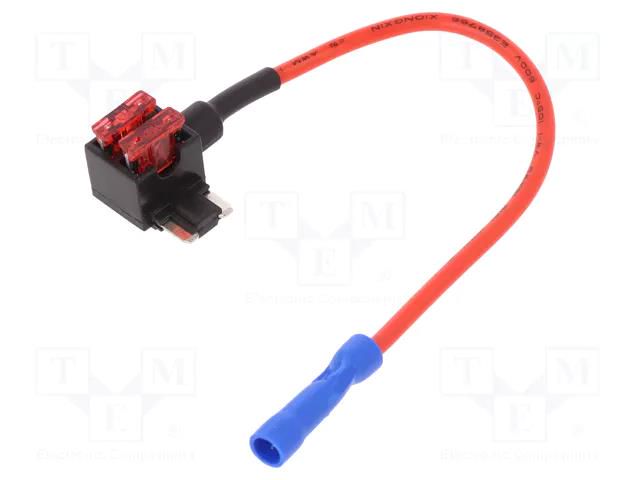 Splitter; 1mm2; 10A; red; Fuse: automotive ACN; mini fuse x2 4CARMEDIA ROZ.06