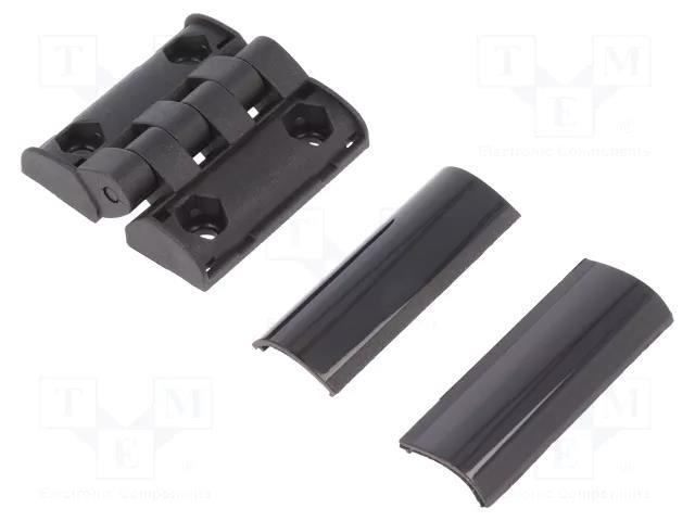 Hinge; Width: 38mm; technopolymer PA; black; H: 39.5mm; -20÷80°C ELESA+GANTER CFT.40EH-4-C9