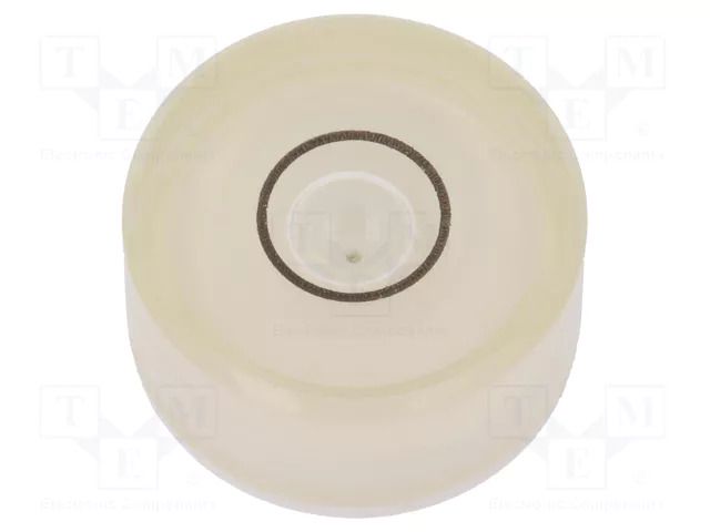 Spirit level; H: 9mm; Ømount.hole: 18mm; plastic; Body: white ELESA+GANTER GN2281-KT-18K40-1