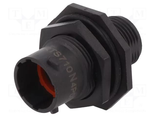 Connector: circular; socket; for panel mounting,front side nut AMPHENOL RTS710N4P03