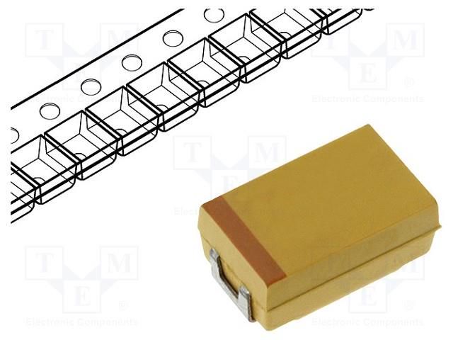 Capacitor: tantalum; low ESR; 100uF; 10VDC; SMD; D; 2917; ±20%; TPS KYOCERA AVX TPSD107M010R0050