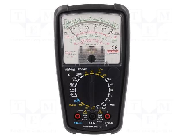 Analogue multimeter; Features: universal; VDC accuracy: ±3% AXIOMET AX-7020