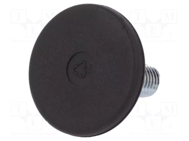 Foot; rigid,with screwdriver slot,with lever; Base dia: 30mm ELESA+GANTER LX.30SW17-M10X18S