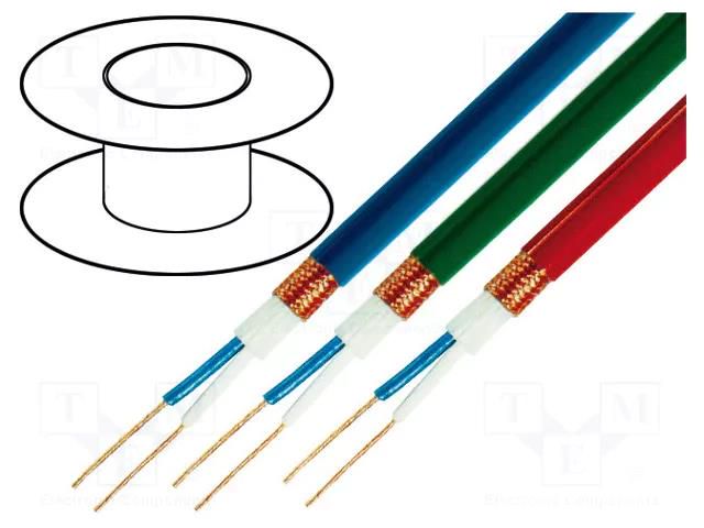 Wire: microphone cable; 2x0.25mm2; blue; OFC; -15÷70°C; PVC TASKER TAS-C208-BLUE