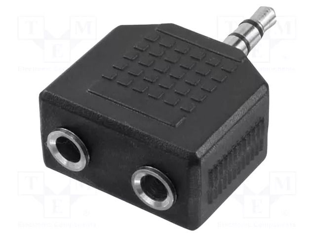 Adapter; Jack 3.5mm 3pin plug,Jack 3.5mm socket x2 LOGILINK CA1002