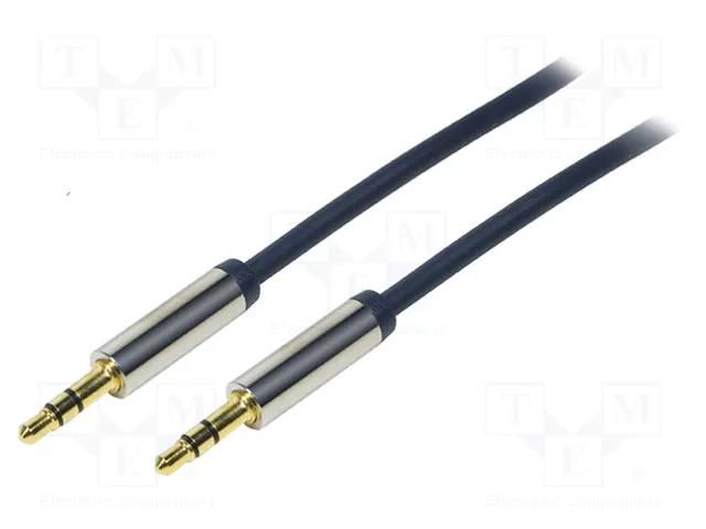 Cable; Jack 3.5mm 3pin plug,both sides; 1m; Plating: gold-plated LOGILINK CA10100