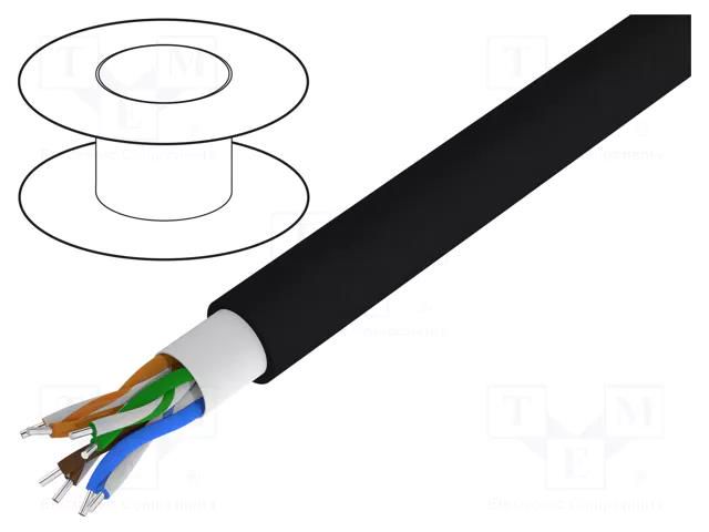 Wire; Alpha Essential Flexing Ethernet,U/UTP; 4x2x22AWG; 5e ALPHA WIRE 74009-BK002