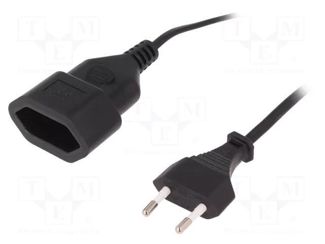 Extension lead; Sockets: 1; black; 2m LOGILINK CP123