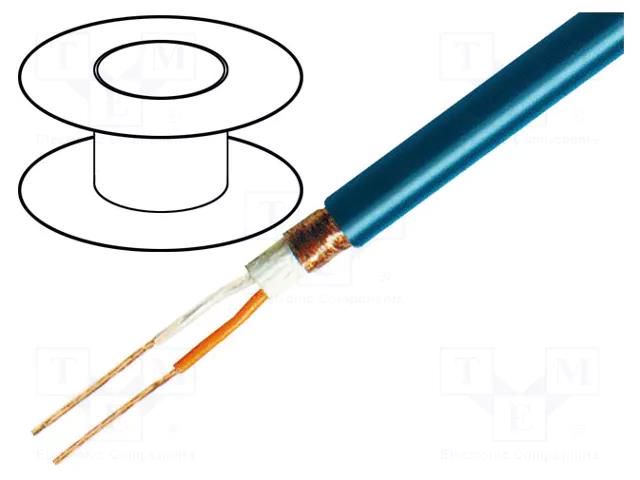 Wire: microphone cable; 2x0.25mm2; blue; OFC; -15÷70°C; PVC TASKER TAS-C260-BLUE