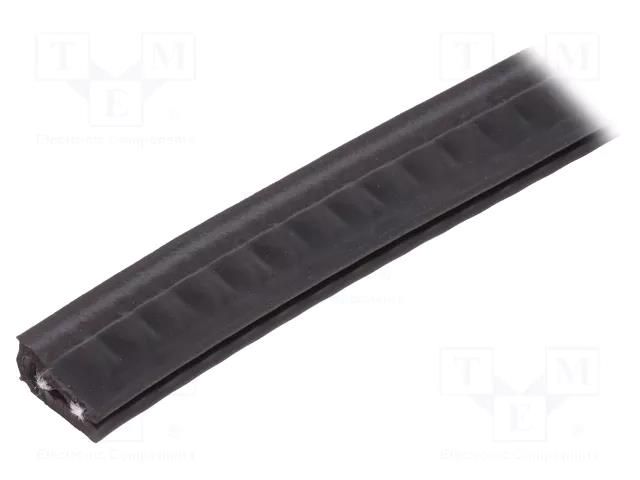 Hole and edge shield; EPDM; L: 5m; black; H: 15.5mm; W: 8.5mm ELESA+GANTER GN2180EPDM15.5A-05