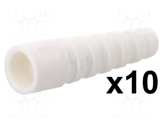 Strain relief; RG58; white; Application: BNC plugs; 10pcs. MH CONNECTORS RG58SRB-W