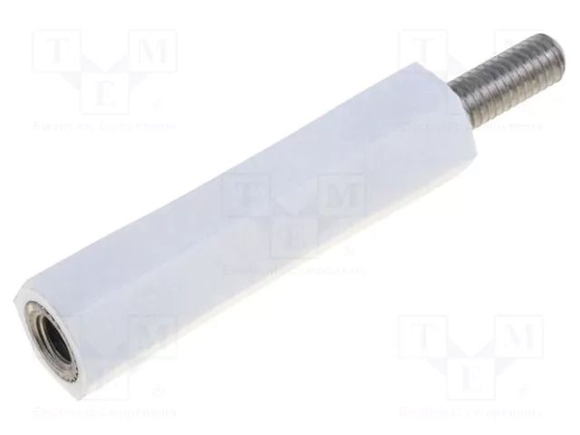 Insulating sleeve; Int.thread: M3; L: 20mm; UL94V-2; polyamide DREMEC TFM-M3X20/DR2183