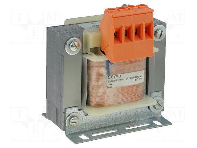 Transformer: mains; 80VA; 230VAC; 230V; Leads: terminal block; IP00 INDEL TMB80/230V