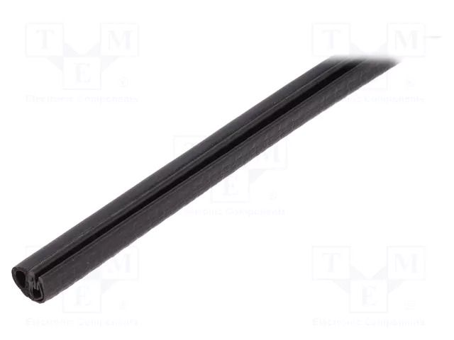 Hole and edge shield; EPDM,PVC; L: 50m; black; H: 9.5mm; W: 6.5mm ELESA+GANTER GN2182-9.5-D-50