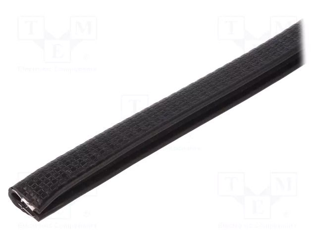 Hole and edge shield; PVC; L: 50m; black; H: 14mm; W: 10.5mm ELESA+GANTER GN2184-14-SW-50