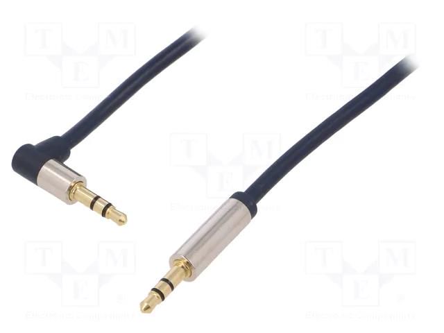 Cable; Jack 3.5mm 3pin plug,Jack 3.5mm 3pin angled plug; 3m LOGILINK CA11300