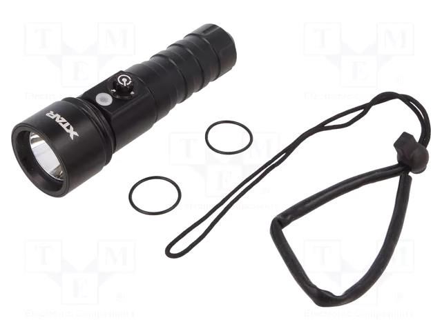 Torch: LED; L: 155mm; 60lm,200lm,600lm,1100lm; Ø: 46mm; IPX8; 6000K XTAR XTAR-D26
