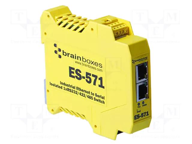 Serial device server; Number of ports: 3; 8÷30VDC; RJ45 x2; ES BRAINBOXES ES-571