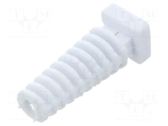 Strain relief; Øhole: 3.5mm; elastomer; white; L: 25mm FIX&FASTEN FIX-3.5X25-WH