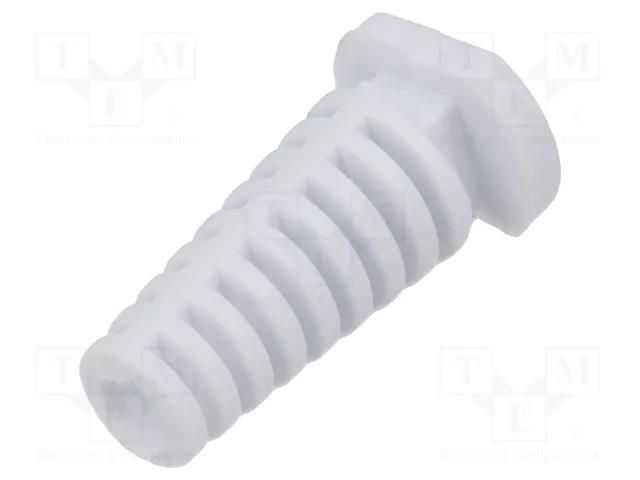 Strain relief; Øhole: 4mm; elastomer; white; L: 25mm FIX&FASTEN FIX-4.0X25-WH