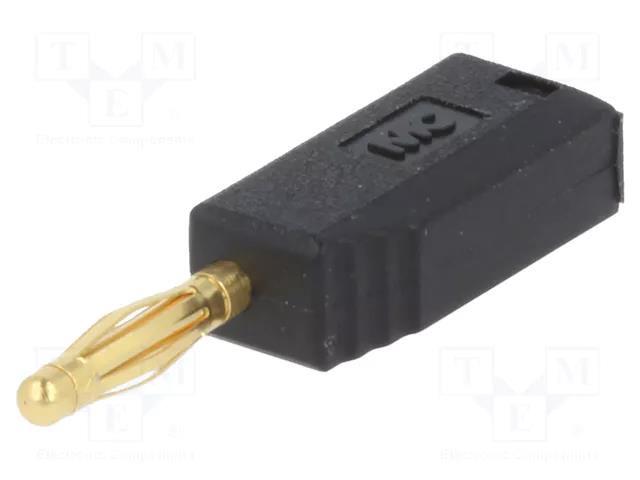 Connector: 2mm banana; plug; 10A; 30VAC; 60VDC; black; gold-plated STÄUBLI SLS205-21