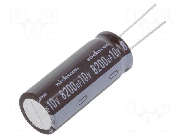 Capacitor: electrolytic; low ESR; THT; 8200uF; 10VDC; Ø16x40mm NICHICON UPM1A822MHD