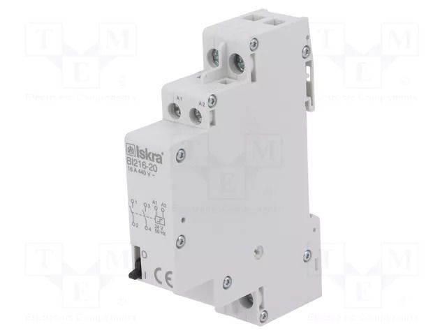 Relay: installation; bistable,impulse; NO x2; Ucoil: 24VAC; BI; 16A ISKRA BI216-20/24VAC