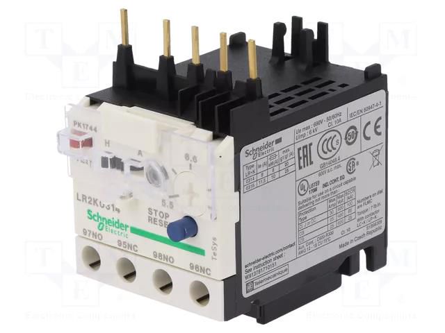 Thermal relay; Auxiliary contacts: NO + NC; 5.5÷8A; -20÷55°C SCHNEIDER ELECTRIC LR2K0314