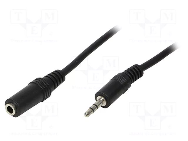 Cable; Jack 3.5mm 3pin plug,Jack 3.5mm socket; 10m; black LOGILINK CA1056