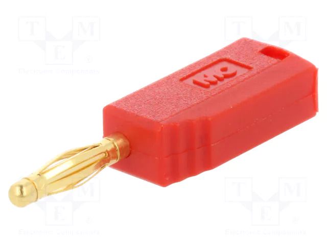Connector: 2mm banana; plug; 10A; 30VAC; 60VDC; red; gold-plated STÄUBLI SLS205-22