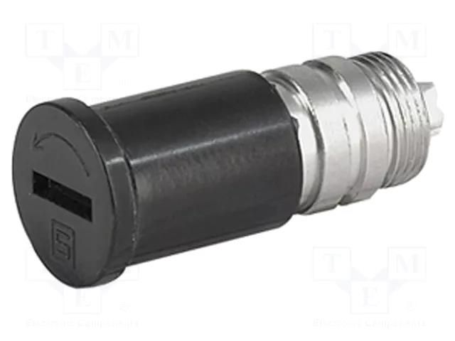 Adapter; 5x20mm; 16A; black; FUL; 500VAC; UL94V-0; -40÷85°C; IP40 SCHURTER 0031.2323