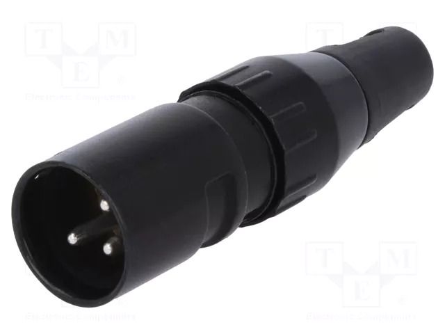 Connector: XLR; plug; male; 15A; 50V; PIN: 3; straight; for cable DELTRON 709-0300