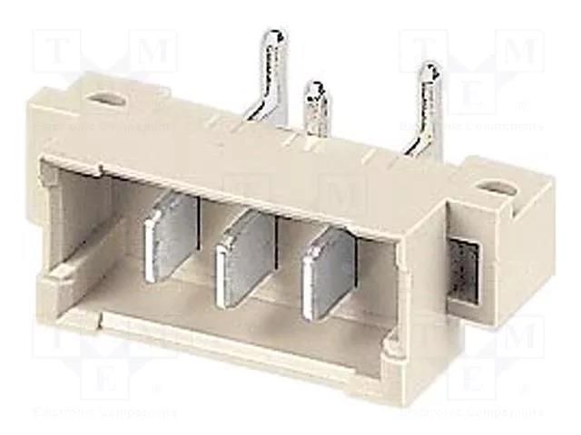 Connector: DIN 41612; socket; male; PIN: 3; angled 90°; 15A; THT HARTING 09062032911