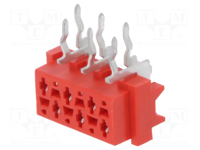 Connector: Micro-MaTch; socket; female; PIN: 6; angled 90°; THT TE Connectivity AMP-7-215460-6