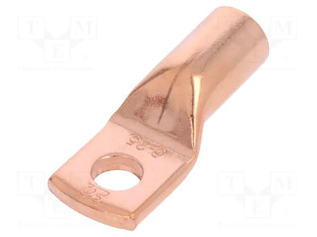 Tip: ring tube; M6; 25mm2; crimped; for cable; L: 28.5mm; copper ERGOM OCZ-025/6